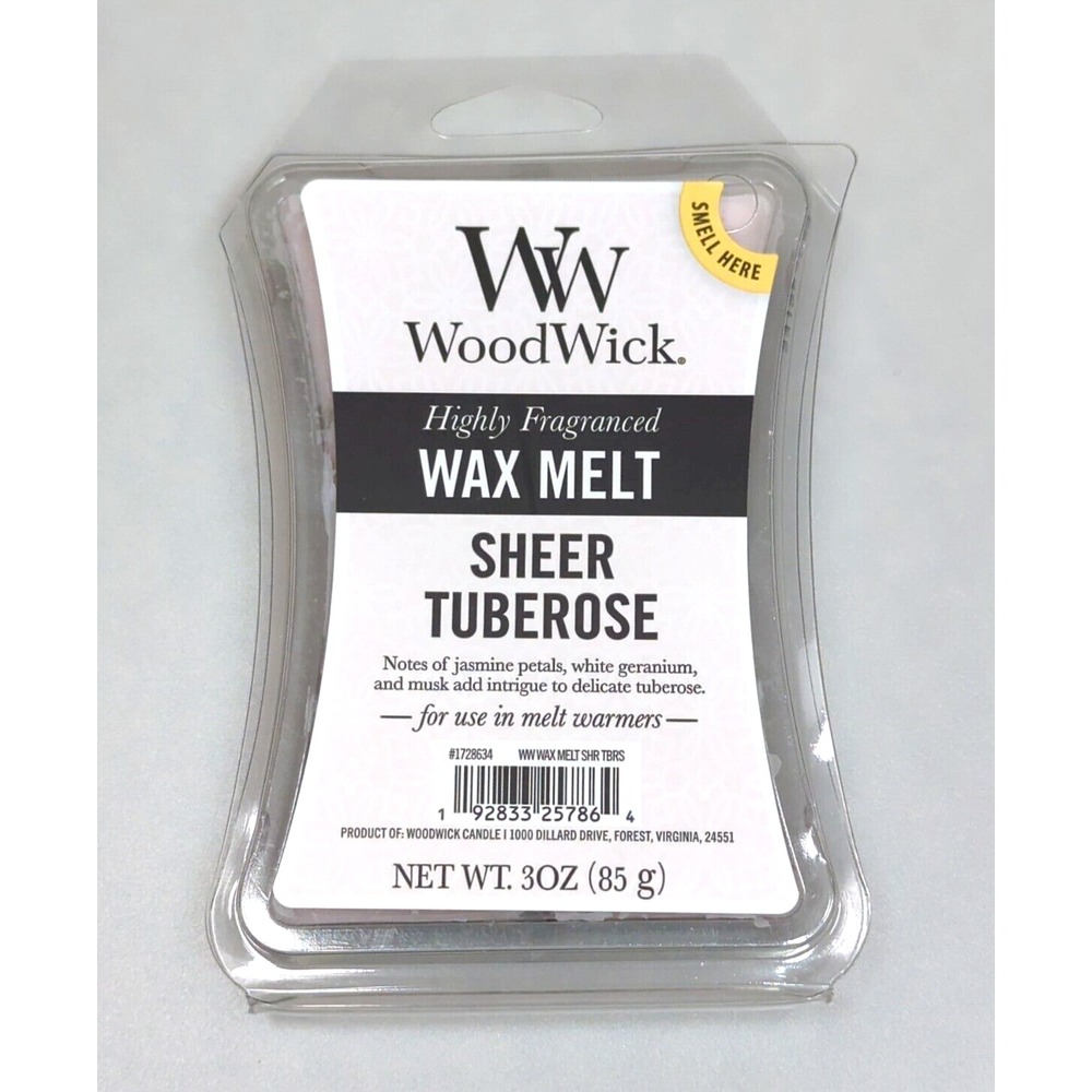 WoodWick Wax Melt 3oz Pink Sheer Tuberose‎ Floral Highly Fragranced